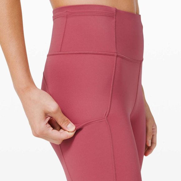 NWOT Lululemon Fast and Free Crop II Leggings 19" Cool - Cherry Tint - Picture 3 of 4